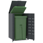 Storage for single waste bin anthracite 69x79x117 cm steel