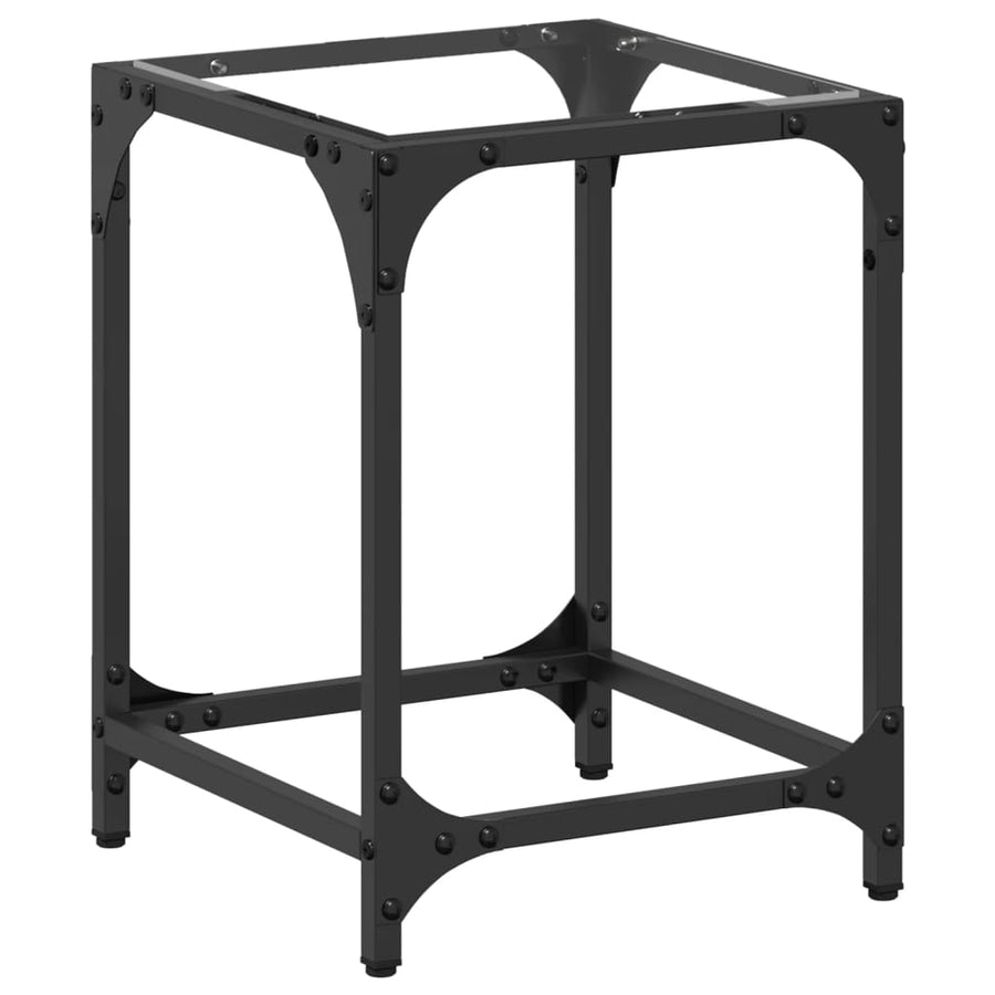 Salontafel met transparant glazen blad 30x30x40 cm staal