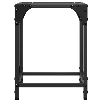 Salontafel met transparant glazen blad 30x30x40 cm staal