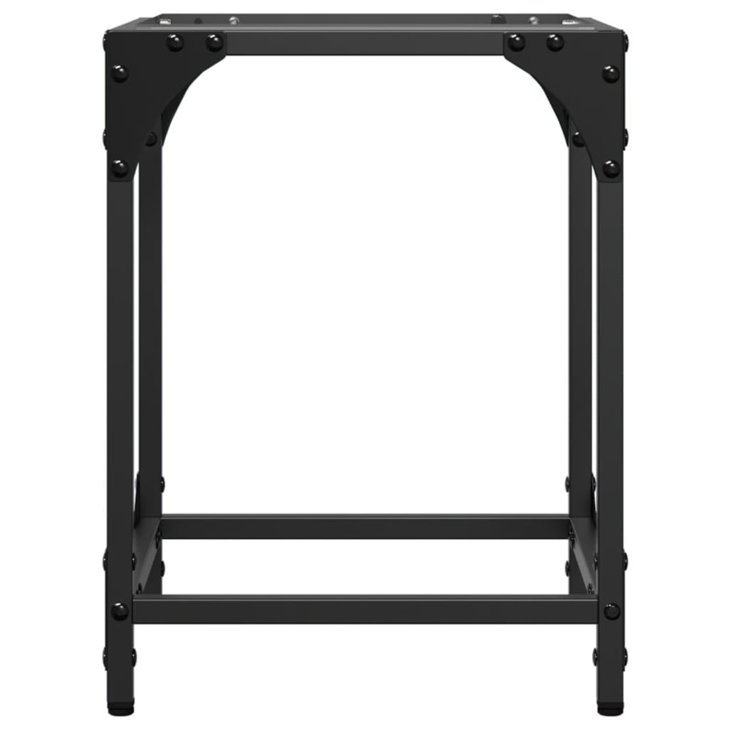 Salontafel met transparant glazen blad 30x30x40 cm staal