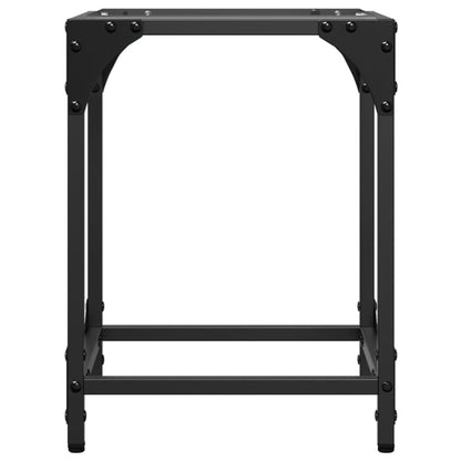 Salontafel met transparant glazen blad 30x30x40 cm staal