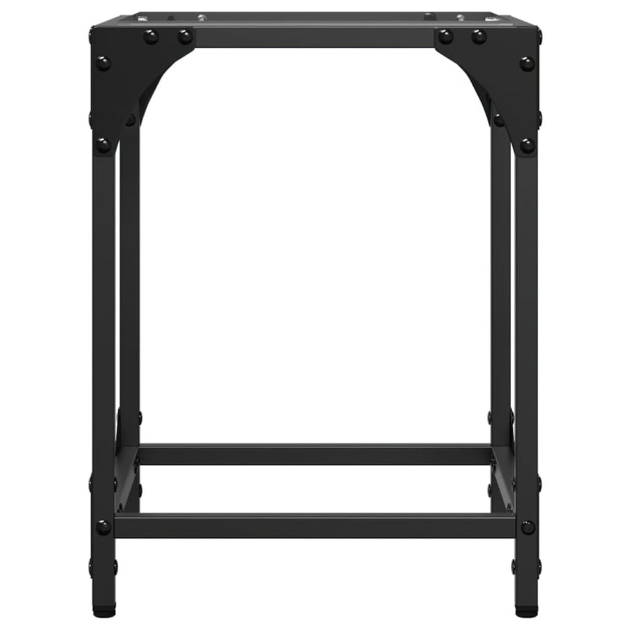 Salontafel met transparant glazen blad 30x30x40 cm staal