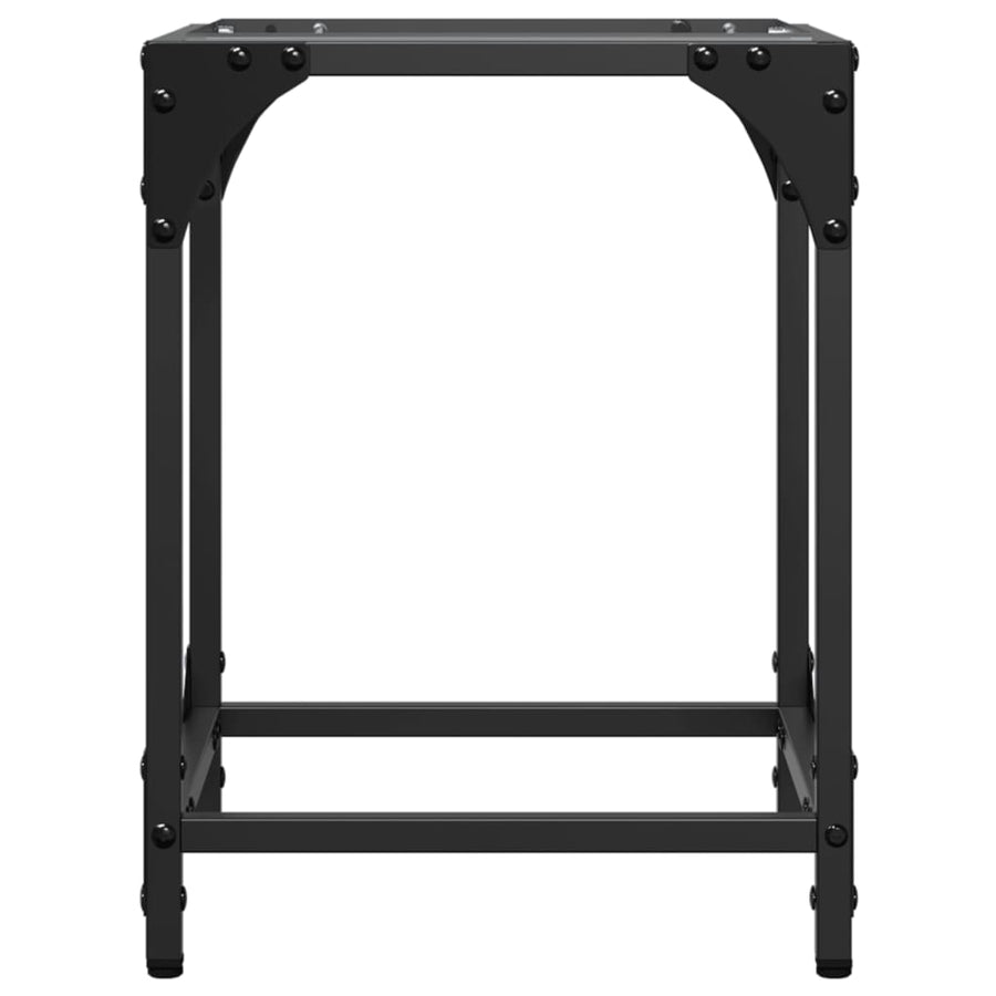 Salontafels 2 st met transparant glazen blad 30x30x40 cm staal