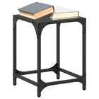 Coffee tables 2 pcs with black glass top 30x30x40 cm steel