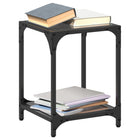 Salontafel set 2 stuks 30x30x40 cm zwart glas staal