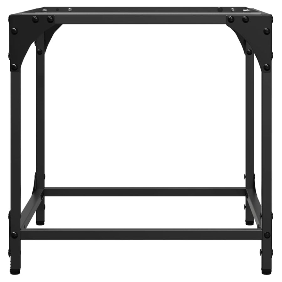 Salontafel met transparant glazen blad 40x40x40 cm staal