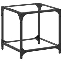 Salontafel met transparant glazen blad 40x40x40 cm staal