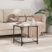 Salontafel 40x40x40 cm zwart glas staal