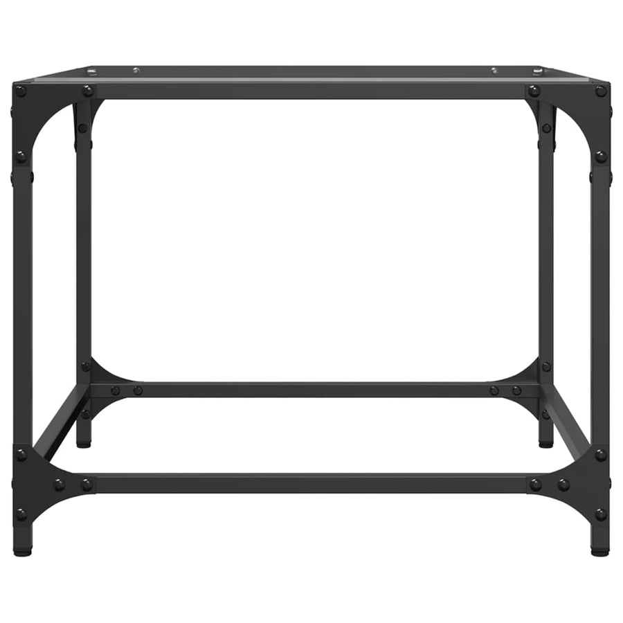 Salontafels 2 st met transparant glazen blad 50x50x40 cm staal