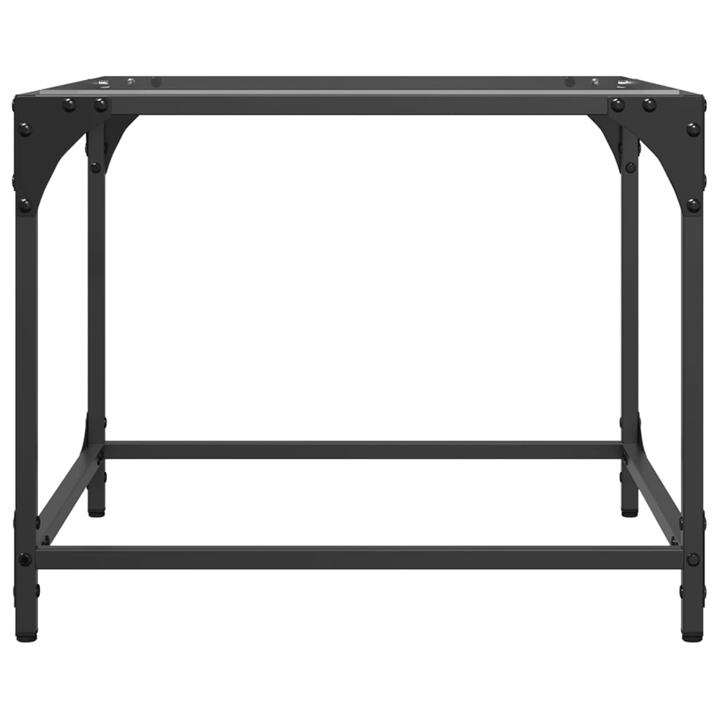 Salontafels 2 st met transparant glazen blad 50x50x40 cm staal
