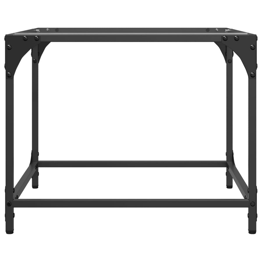 Salontafels 2 st met transparant glazen blad 50x50x40 cm staal