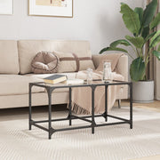 Salontafel 78,5x40x40 cm glas staal
