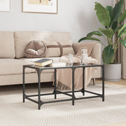 Salontafel 78,5x40x40 cm zwart glas staal