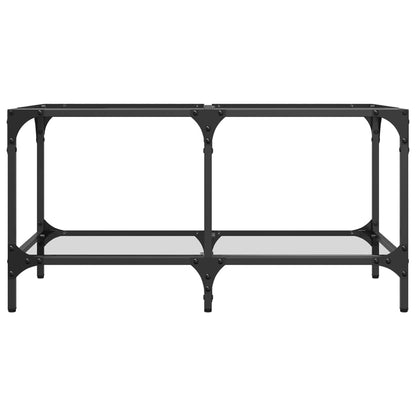 Salontafel met transparant glazen blad 78,5x40x40 cm staal