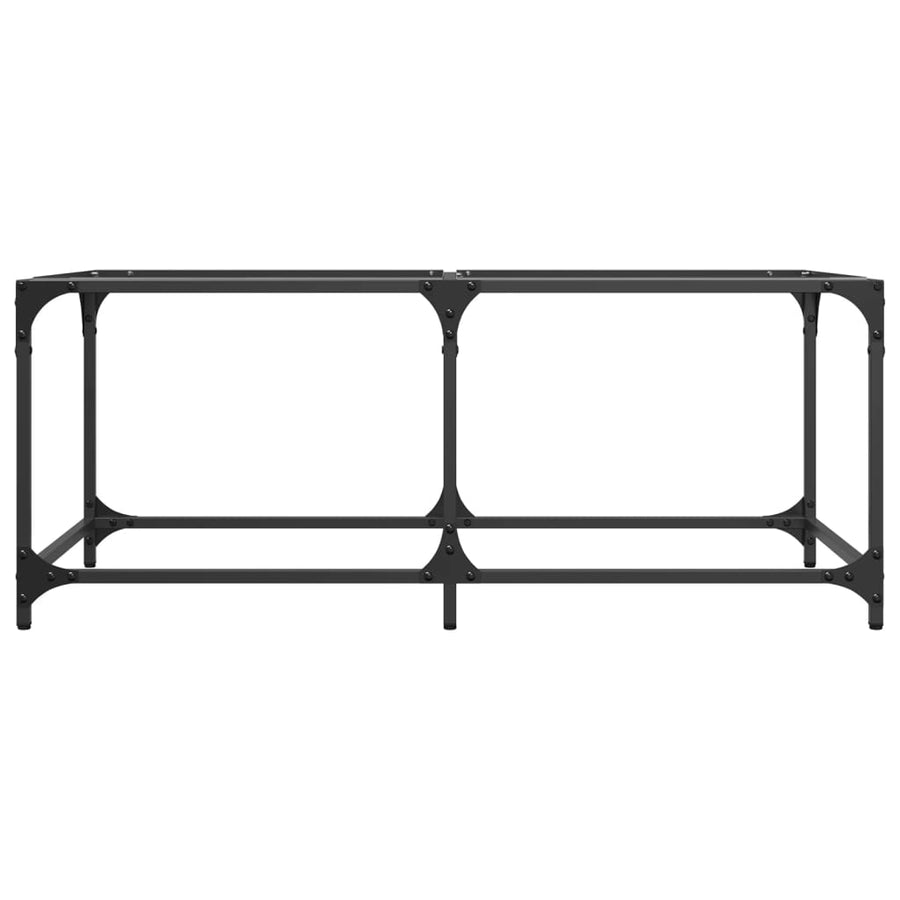 Salontafel met transparant glazen blad 98,5x50x40 cm staal