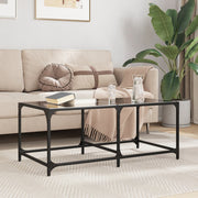 Salontafel 98,5x50x40 cm zwart glas staal