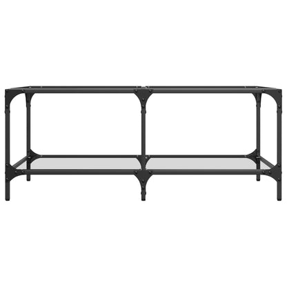 Salontafel met transparant glazen blad 98,5x50x40 cm staal