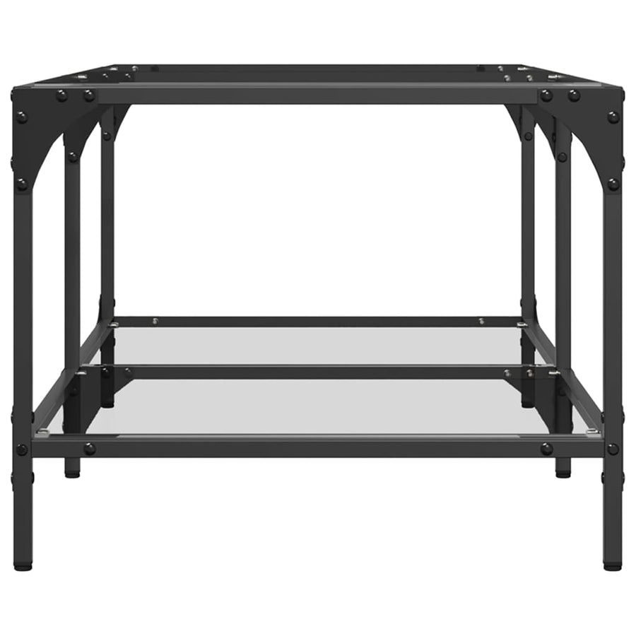 Salontafel met transparant glazen blad 98,5x50x40 cm staal
