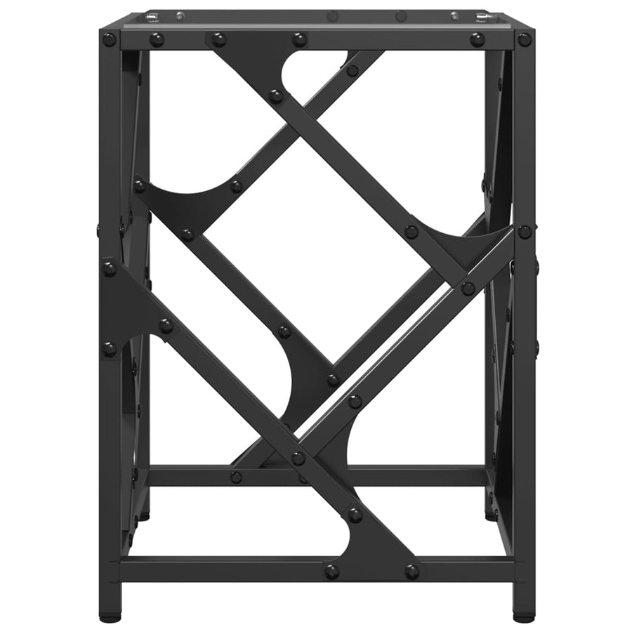 Salontafel met transparant glazen blad 30x30x41 cm staal