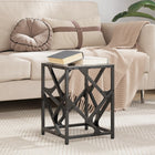 Coffee table with clear glass top 30x30x41 cm steel