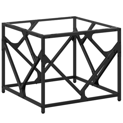 Salontafel met transparant glazen blad 50x50x41 cm staal