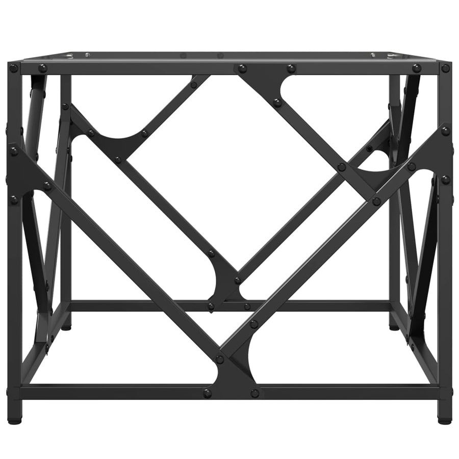 Salontafel met transparant glazen blad 50x50x41 cm staal