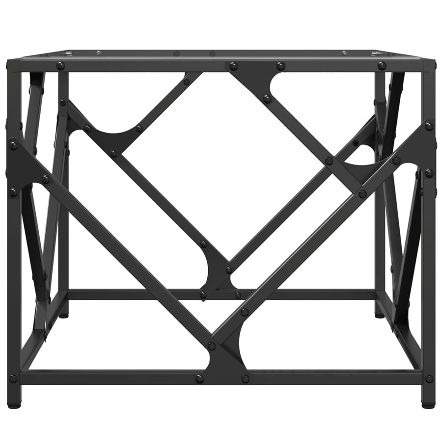 Salontafel met transparant glazen blad 50x50x41 cm staal