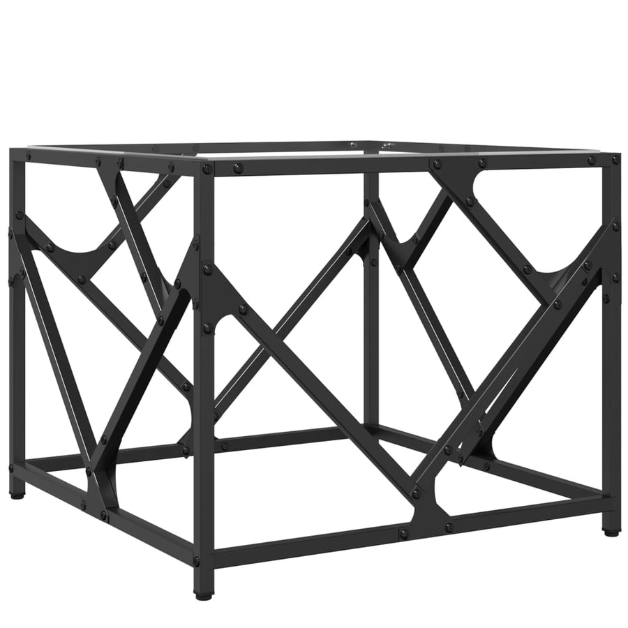 Salontafel met transparant glazen blad 50x50x41 cm staal