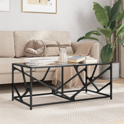 Salontafel 98,5x50x41 cm zwart glas staal