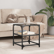 Salontafel 40x40x45 cm glas staal
