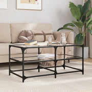 Salontafel glas 98,5x50x45 cm staal