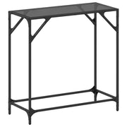 Wandtafel 80x35x81 cm zwart glas staal