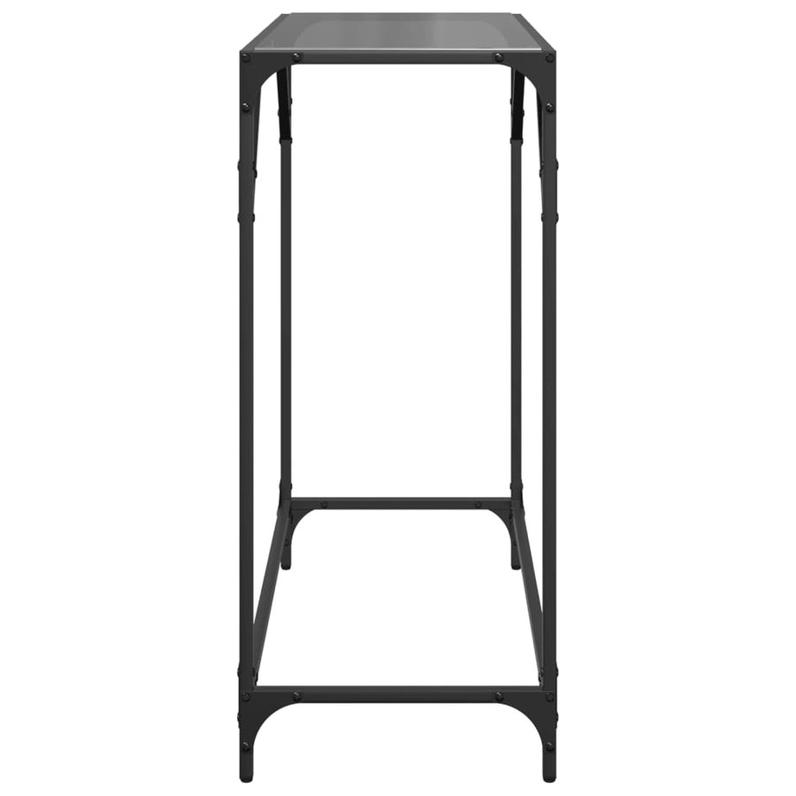 Wandtafel met zwart glazen blad 80x35x81 cm staal