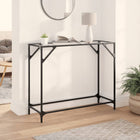 Console table with transparent glass top 98x35x81 cm steel