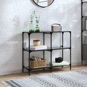 Wandtafel 98x30x81 cm zwart glas staal