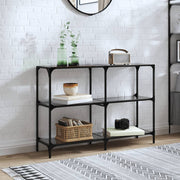 Wandtafel 118,5x30x81 cm zwart glas staal