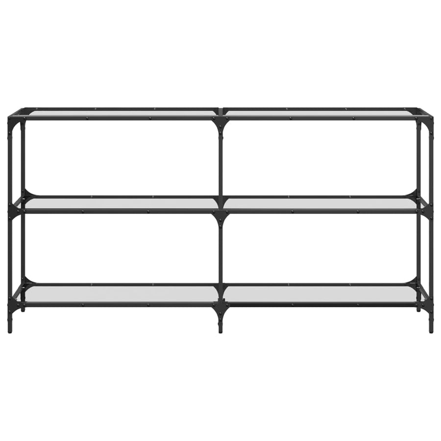 Wandtafel met transparant glazen blad 158,5x30x81 cm staal