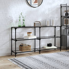 Console table with transparent glass top 158.5x30x81 cm steel