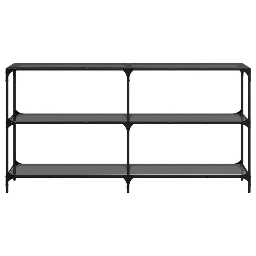 Wandtafel met zwart glazen blad 158,5x30x81 cm staal
