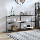 Wandtafel 158,5x30x81 cm zwart glas staal
