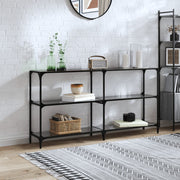 Wandtafel 158,5x30x81 cm zwart glas staal