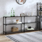 Wandtafel 194,5x30x81 cm zwart glas staal