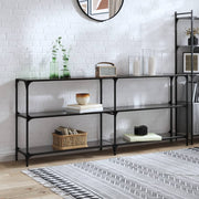 Wandtafel 194,5x30x81 cm zwart glas staal