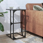 Side table with transparent glass top 40x30x61.5 cm steel