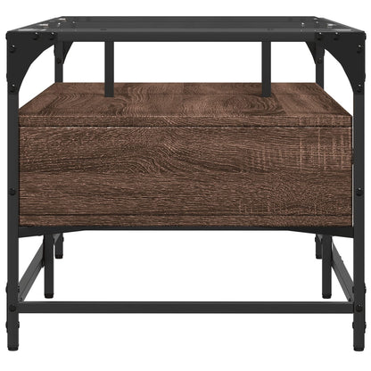 Salontafel met glazen blad 98,5x50x45 cm sonoma eiken staal