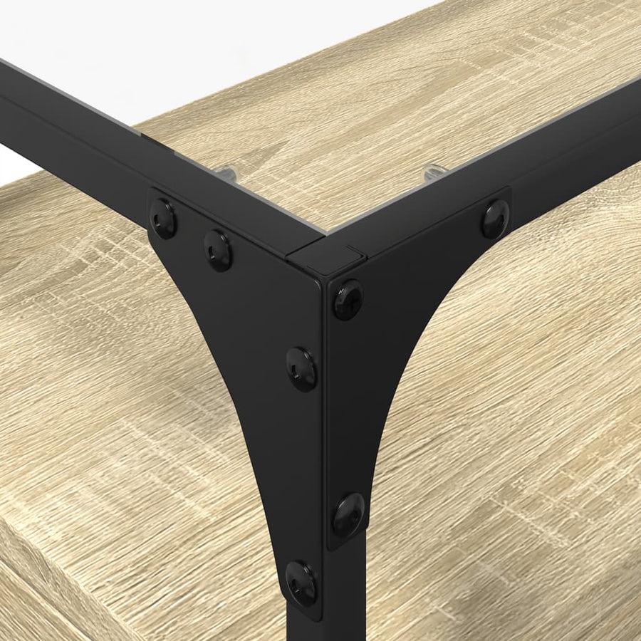 Tv-meubel met glazen blad 60x35x51 cm bewerkt hout sonoma eiken