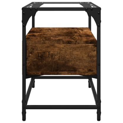 Tv-meubel met glazen blad 60x35x51 cm hout gerookt eikenkleurig