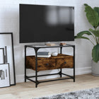Tv-meubel 60x35x51 cm hout gerookt eiken glas