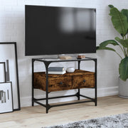 Tv-meubel 60x35x51 cm hout gerookt eiken glas