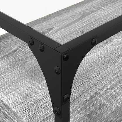 Tv-meubel met glazen blad 60x35x51 cm bewerkt hout grijs sonoma